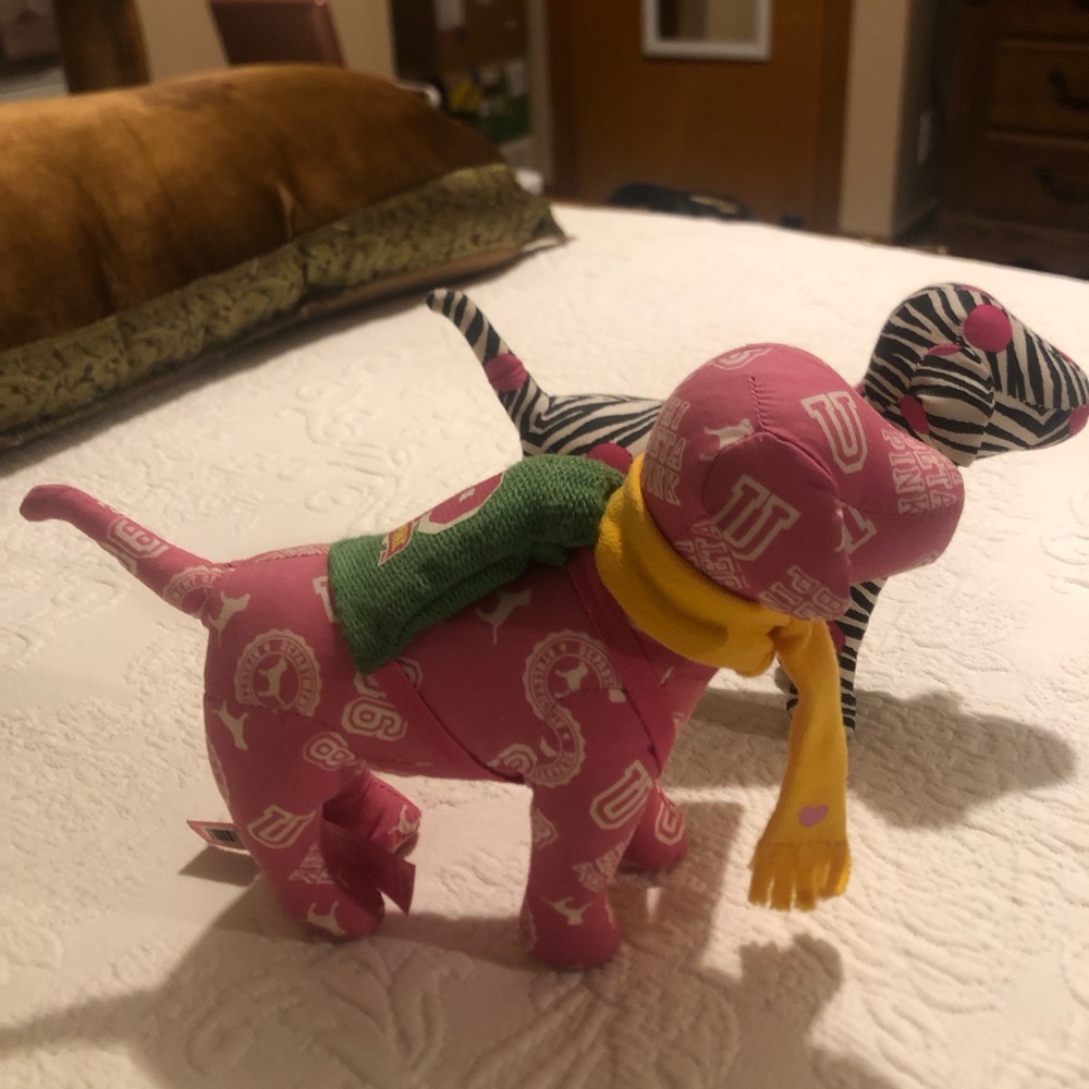 Victoria's Secret Pink Rare Phi Beta and Black Zebra Plush Dog Duo